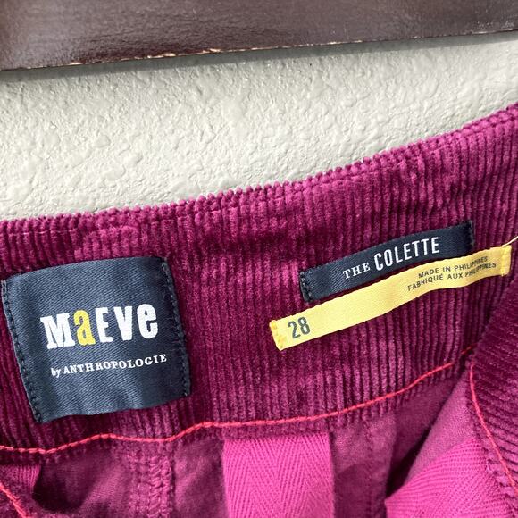 Maeve Anthropologie The Colette Crop Corduroy Wide Leg Pants - Purple - 28 - Picture 6 of 7
